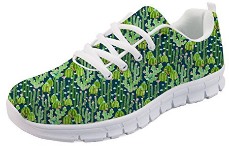 HUGS IDEA Zapatillas ligeras para correr con estampado floral de cactus para mujer, Cactus 1, 44.5 EU