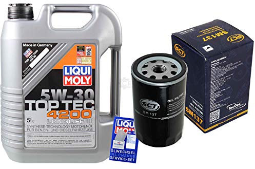 Filter Set Inspektionspaket 5 Liter Liqui Moly Motoröl Top Tec 4200 5W-30 SCT Germany Ölfilter