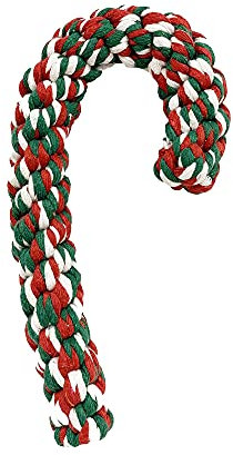 Midlee Hundespielzeug mit Zuckerstange, Weihnachtsmotiv, groß