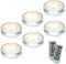 Under Cupboard Lights, Under Cabinet Kitchen Light, LED Battery Operated Stick on Lights for Stair Wardrobe, Puck Light with Remote (White)