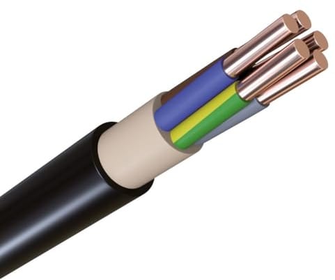 WITTKOWARE NYY-J Erdkabel 5x2,5 mm² 50m Ring | Starkstromkabel Kupferleitung 5-adrig | VDE Installationskabel für Wallbox, CEE-Steckdosen & Garten