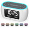 HOUSBAY Glow Small Alarm Clock Radio for Bedrooms with 7 Color Night Light, Dual Alarm, Dimmer, USB Charger, Battery Backup, Nap Timer, FM Radio with Auto-Off Timer for Bedside（White）
