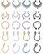 Mayhoop fake nasenpiercing fake nasenring fake septum ring 20 Stück fake piercing lippe Helix Hufeisenring lippenringe Tragus Knorpel Ohrringe Body Piercing Schmuck