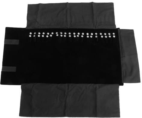 Schmuck Tasche Reise Schmuck Organizer Fall Schmuck Armband Hülle Halskette Organizer für DIY Halsketten Ringe, Schwarz