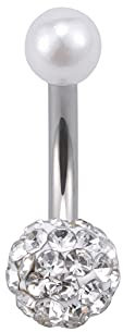 GD GOOD.designs Bauchnabelpiercing Chirurgenstahl 316L Silber - Wasserfest | Echter Damen Kristall Piercing Bauchnabel | Echtschmuck Nabelpiercing