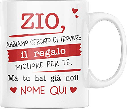 Vulfire Zio Tazza in Ceramica Abbiamo cercato il regalo migliore Personalizzabile, Regalo Festa degli zii, Festa degli zii, Idee Regalo Zio, Colazione caffè (Zio (noi), ceramica)