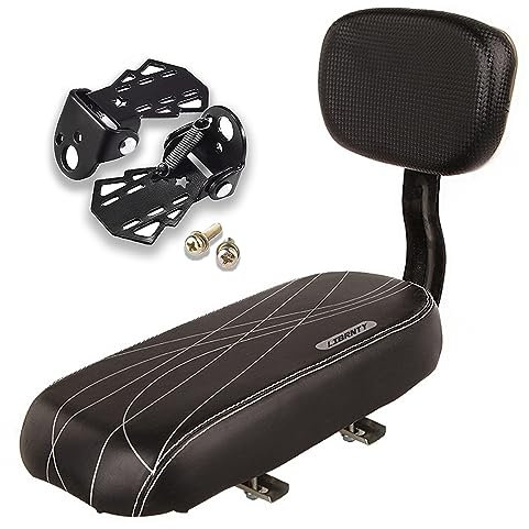 LIBRNTY Coussin de siège arrière de vélo,Siège arrière Accessoires de vélo,sécurité Enfant pour vélo arrière siège Coussin,Dossier en éponge Douce,Confortable pour Les Enfants Ou Les Adultes(tout noir