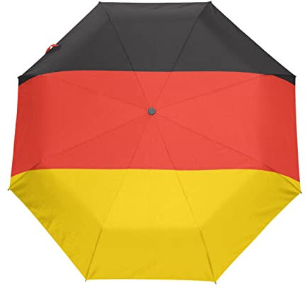 Paraguas portátil a prueba de viento con bandera de Alemania plegable automático ligero paraguas de viaje para niñas niños mujeres