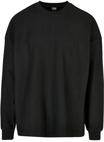 Urban Classics Herren Rib Terry Boxy Crew XL Black