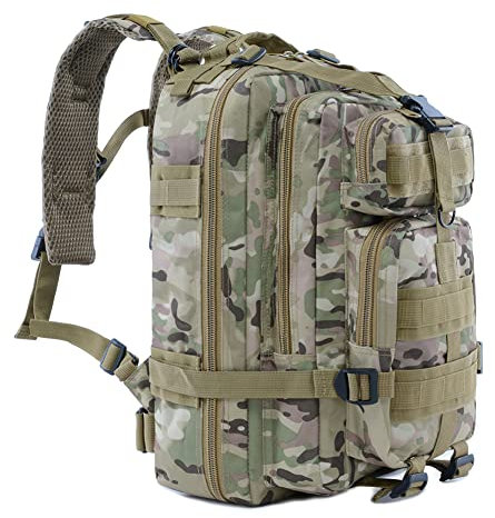 NuCamper Taktischer Militär Rucksack 25 * 23 * 45CM Outdoor Bundeswehr Rucksack Wasserdicht Molle Survival Tactical Military Backpack Army Rucksack Notfallrucksackfür Camping Wandern Trekking