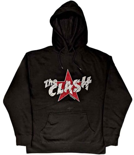 The Clash Hoodie Star Band Logo Official Unisex Black Pullover XXL