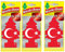 Ay Yildiz Lot de 3 désodorisants, arbre magique parfumé, motif drapeau turc (vanille)
