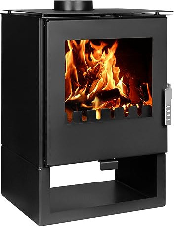 5 kW Holzofen Bruno Vito - Kleiner Kaminofen mit Holzfach
