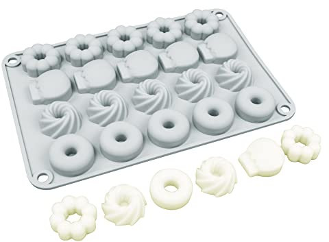 Stampo per torta in mousse in silicone, mousse da dessert fai da te stampo per sapone al cioccolato fai da te, 20 fori ciambella