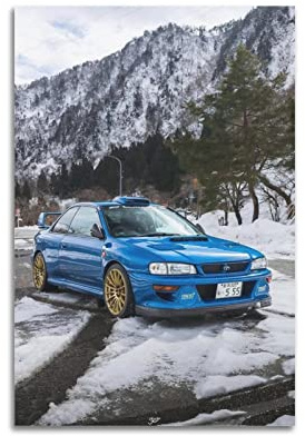 JUNNA JDM Sportauto-Poster für Subaru WRX STI Super Car Dekorative Malerei Leinwand Wand und Kunst Bild Familie Schlafzimmer Dekor 30 x 45 cm