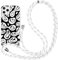 ZhuoFan Handykette für iPhone 14 Pro Hülle mit Band, Aesthetic Smiley Muster Verstellbarer Halskette Handyhülle mit Kordel zum umhängen, Weiss Silikon Stoßfest Schutzhülle mit Kette