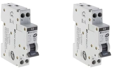 Disjoncteur PH/N - 2A NF pour cumulus et chauffe-eau - Zenitech (Lot de 2)