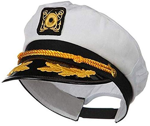 Kapitänsmütze, Verstellbare Yacht Schiff Boot Marine Mütze, Damen Männer Erwachsene Matrosenmütze Seemann Hut für Karneval Partys Cosplay, Weiß (White #1, One Size)