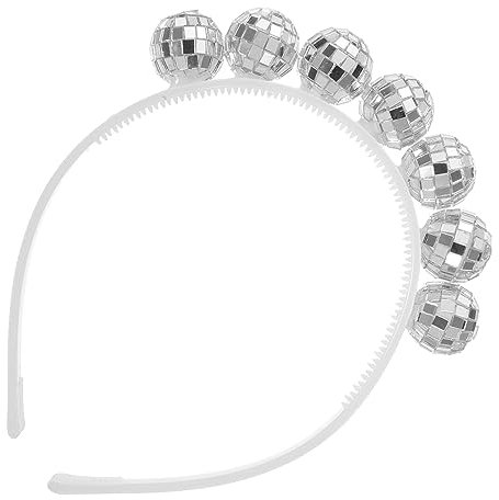 Beavorty Discokugel Haarreif Vintage Spiegelnde Partyddeko Kopfschmuck Damen Verstellbar Für Fasching Und Tanzveranstaltungen