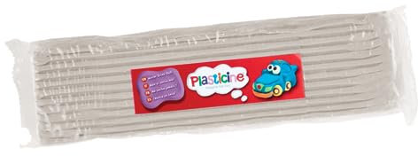 Plasticine One Color Slab 400g - Off White, Modelliermasse für professionelle Animatoren und Modellbauer, trocknet nie aus, Skulpturen, Modelle und Stop-Motion-Animationen