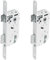 Yale Homme/Femme Serrure à Encastrer Passage de Cylindre (Non fourni), Réversible, Blanc - Têtière Bouts Ronds, Axe à 40 mm - pour Porte de Bureau, de Service ou d'Entrée, Blanc, Standard (Lot de 2)
