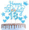 HONGCI Happy 18th Birthday Cake Topper & Birthday Candles Blue Number 18 Candles for Birthday Cake - 18th Birthday Candles Cake Cupcake Topper Birthday Cake Decorations for Boys Birthday Blue