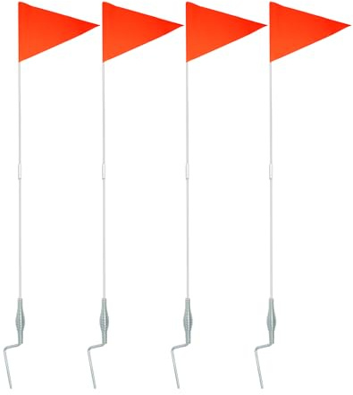 QWORK 4-Pack 60-Inch Corner Flags for Soccer Field - PVC Poles and Polyester Flags, Essential Soccer Equipment for Training, Visible Field Markers