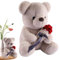 Sophisticate Rosen teddybär,25 cm Plüsch-Bär,Weiches Teddybär-Plüschkissen,Teddybär Plüsch