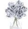 20 rose artificiali glitterate, fiori artificiali, rose a gambo lungo, per festa della mamma, feste, matrimoni, interni ed esterni, cucina, ufficio, caffè, decorazione per la casa, argento