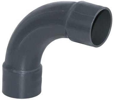 HAF® 1x PVC Fittings Bogen 90° mit 2X 63mm Klebemuffen - Verbinder aus grauem PVC-U für Rohre, Rohranschlüsse, Poolverrohrungen und vieles mehr...| Qualität: Made in Europe - Menge: 1 Stück