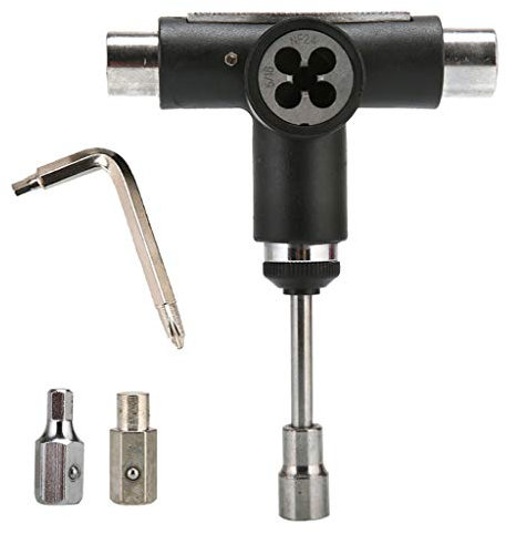 Skateboard Werkzeug Roller Skate Scooter Verstellbarer T-Schraubenschlüssel Longboard Fischbrett Reparaturwerkzeug L für Kopfschlüssel Schraubenschlüssel Schraubendreher Bit Set