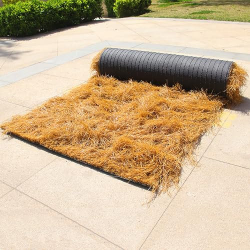 Mexican Style Synthetic Thatch Grass Roof Cover for Duck Blind Patio Fence and Party Decorations 1.64x8m Straw Rolls for Bar Hut Fake Hay Straw Bales for Outdoor Decoration