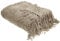 Decke Baumwolle gestrickt beige/Taupe mit Quasten 220x240 cm Kuscheldecke Vella