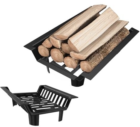 NAIZY Kaminrost Kohlenstoffstahl 46cm Feuerrost für Kamin Feuerbock Holzregal Multfunktional Holzrost Grill Innen Kaminofen Zubehör (U-Form)