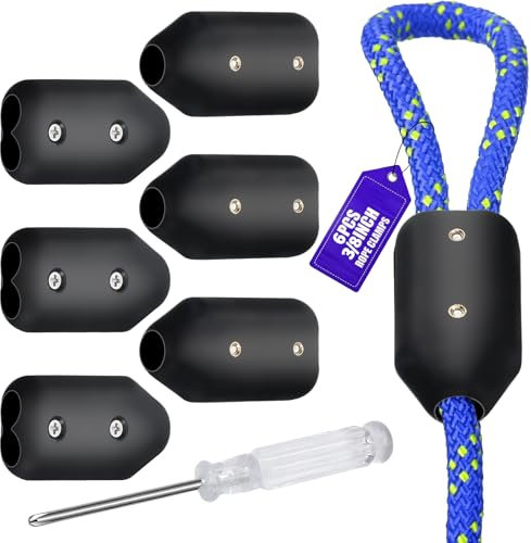 WGXX Rope Clamps, 3/8 5/8Plastic Reusable Nylon Rope Connector Clamp Portability Rope Clamp for Twisted or Braided Ropes (6 Pcs)