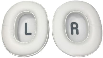 Coussinets d'oreille pour JBL Tune 700(700BT)/710(710BT)/720(720BT)/750(750BT,750BTNC) Casque, Oreillette de Remplacement pour JBL Tune 760(760NC)/770(770NC) Casque, Cuir Souple (Blanc)