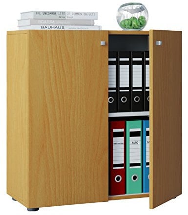 VCM Büroschrank mit 2 Fächern | moderner Aktenschrank mit Drehtüren | Maße ca. B. 70 x H. 74 x T. 40 cm - Lona 2-Fach