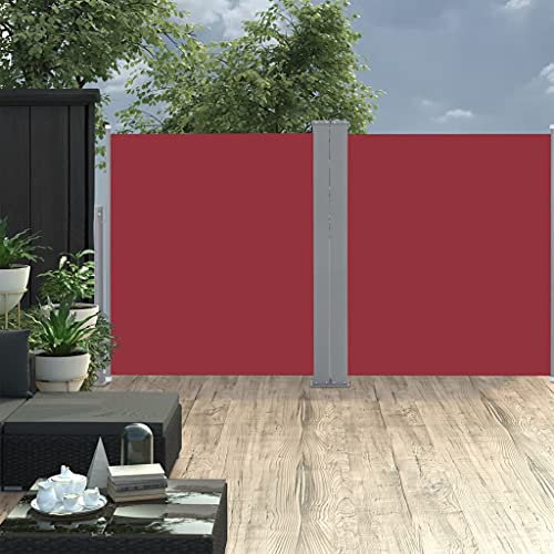 Xichuzi Ausziehbare Seitenmarkise, Sichtschutz Terrasse, Windschutz Terrasse, Terrassen-sichtschutz, Trennwand Balkon, Markise Seitenwand, 170 x 600 cm Rot