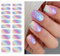 JMEOWIO Nagelfolie UV Härtend Regenbogen Glitzer UV Gel Nail Strips Nagelsticker Nagelaufkleber Nail Art Dekoration Nageldesign Zubehör