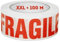 Générique Lot 10 Rouleaux Fragile Ruban Adhésif | Emballage - Expédition Colis | PVC Colle Forte - Silencieux Blanc imprimé Rouge pour envois et déménagement, 4,8 cm x 100 m (10)