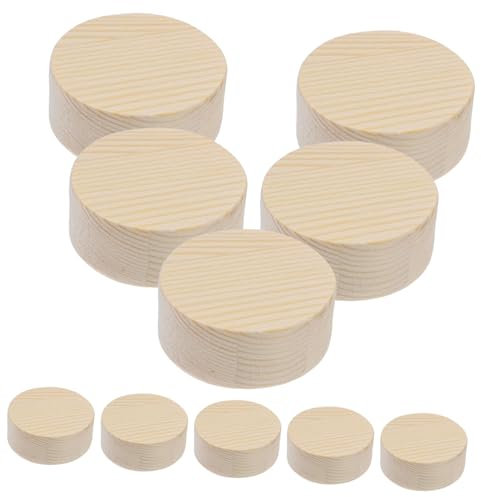 TEHAUX 10 Stück Holzscheiben Spanplatte Tafelaufsätze DIY dekorative Accessoires Abdeckband für Art.-Nr Bretter bastelset basteln für Holzornamente handbemalte Naben Bambus