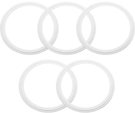 QUARKZMAN 5 Stück PTFE-Sanitärdichtung 4 Tri-Clover O-Ring-Dichtungsring-Unterlegscheibe passt auf OD 120mm Sanitärrohrschweißferrule, Weiß
