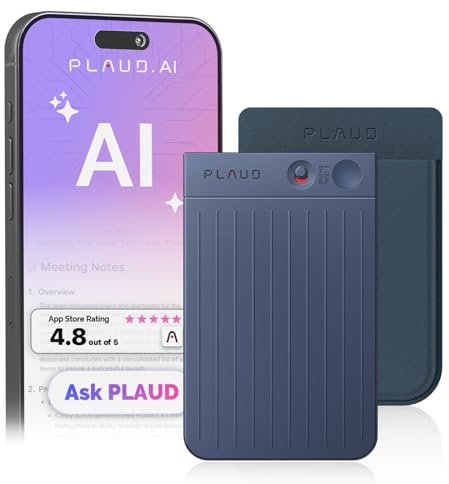 Plaud Note AI Voice Recorder Device/Dictaphone w/Case App Control AI Transcribe & Summarize Support 112 Languages 64GB Digital Audio Recorder for Lectures Meetings Calls Non-Pro Version