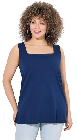 Ulla Popken Damen Top mit Carree Ausschnitt Shirt (1er Pack)