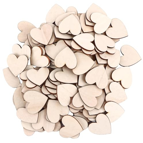 LOPYXBR 400 Stück Holzherzen 3cm Holzherzen zum Beschriften Holz Herzen Deko Klein für Weihnachten, Geburtstag, Hochzeiten, Dekoration, DIY-Handwerk