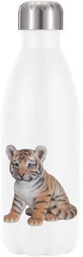 Carino Tiger Cub Feline Bottiglia termica termica termica bianca