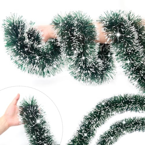 Weihnachtsgirlande grün - Tannengirlande Künstlich 12M - Girlande Weihnachten Treppengirlande Weihnachtsdeko für Indoor Outdoor Kränze Party Dekorationen Kamin Treppe Geländer