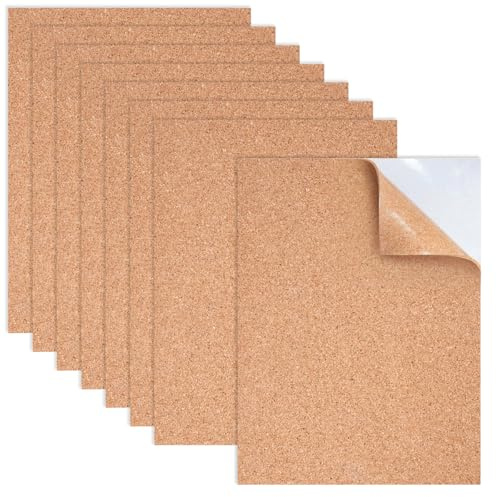 8 Stück Korkplatte Selbstklebend, 29,7 × 21cm Korkplatte Selbstklebend
