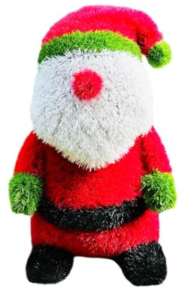 Jeamis Innovative Kunstwerk Figuren aus Kunstrasen Weihnachten Deko Draußen Weihnachtsmann Garten Dekoration Winter Gras Outdoor Weihnachtsdeko (Weihnachtsmann A, 55cm)