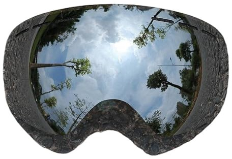 Skibrillen Sunny Cloudy Lens for Ski Goggles Anti-Fog UV400 Large Spherical Glasses Snow Eyewear Lenses(Only Lens)(Lense Sliver)